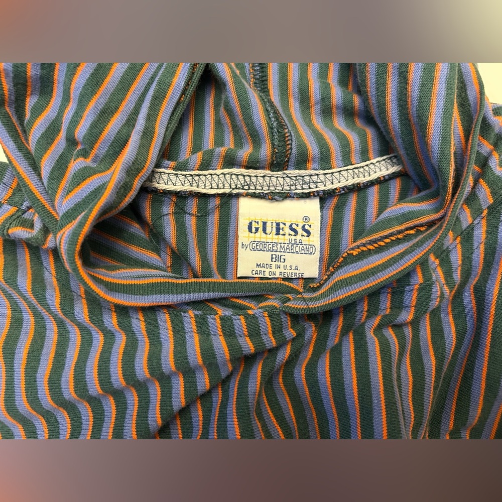 Guess Blue and White Striped Hoodie - Picture 10 of 13